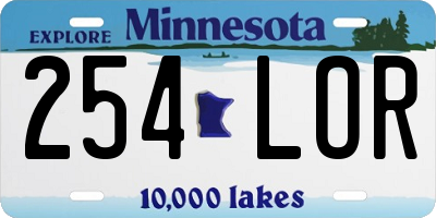 MN license plate 254LOR
