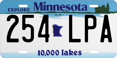 MN license plate 254LPA