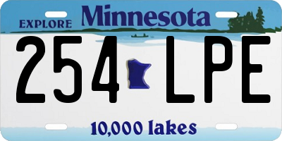 MN license plate 254LPE