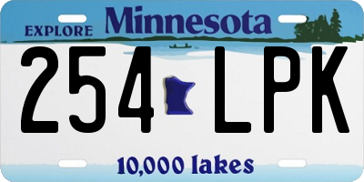 MN license plate 254LPK