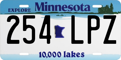 MN license plate 254LPZ