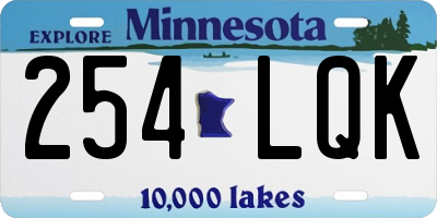 MN license plate 254LQK