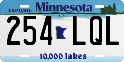 MN license plate 254LQL