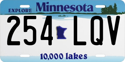 MN license plate 254LQV