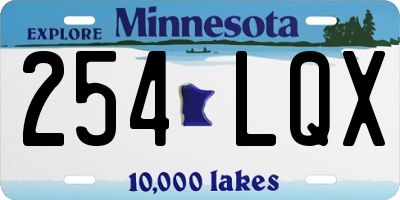 MN license plate 254LQX