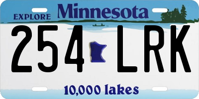 MN license plate 254LRK