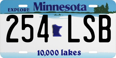 MN license plate 254LSB