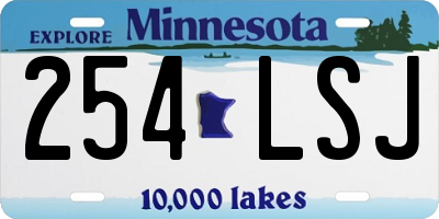 MN license plate 254LSJ
