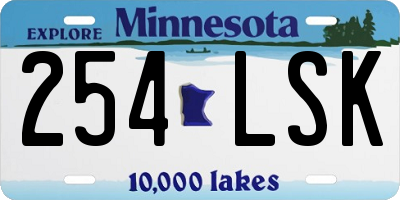 MN license plate 254LSK