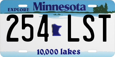 MN license plate 254LST