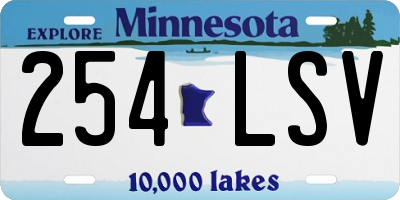 MN license plate 254LSV
