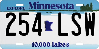 MN license plate 254LSW
