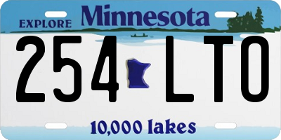 MN license plate 254LTO