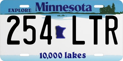 MN license plate 254LTR