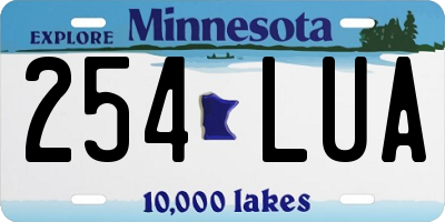 MN license plate 254LUA