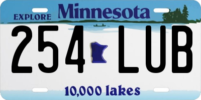 MN license plate 254LUB
