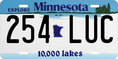 MN license plate 254LUC