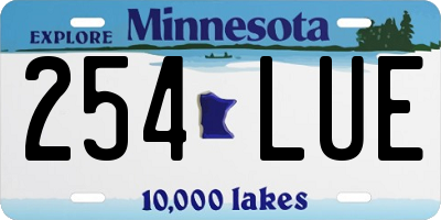 MN license plate 254LUE