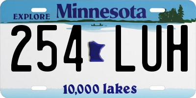 MN license plate 254LUH