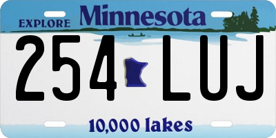 MN license plate 254LUJ