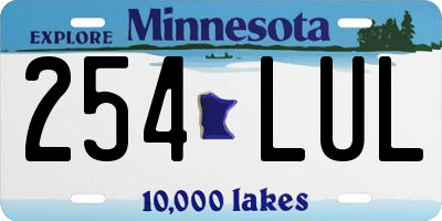 MN license plate 254LUL