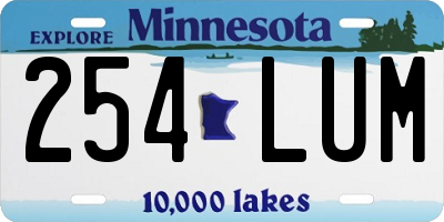 MN license plate 254LUM