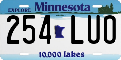 MN license plate 254LUO