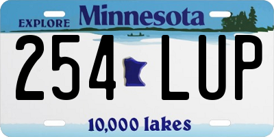 MN license plate 254LUP
