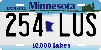 MN license plate 254LUS