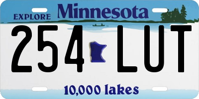 MN license plate 254LUT