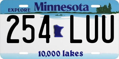 MN license plate 254LUU