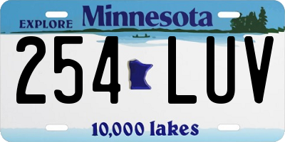 MN license plate 254LUV