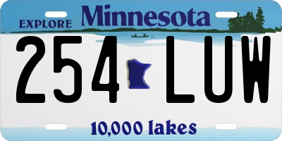 MN license plate 254LUW
