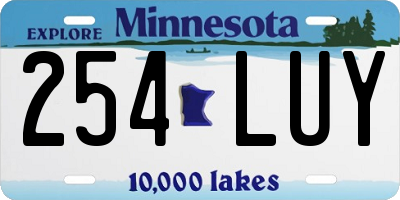 MN license plate 254LUY