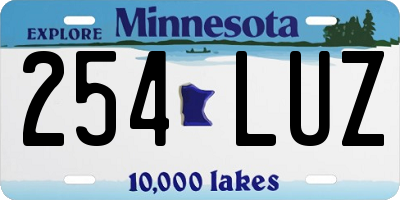MN license plate 254LUZ