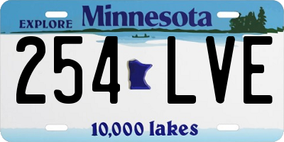 MN license plate 254LVE