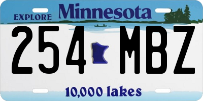 MN license plate 254MBZ
