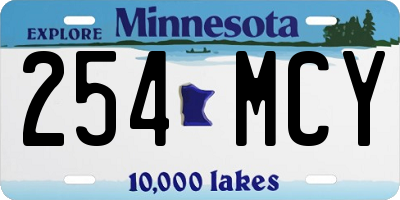 MN license plate 254MCY