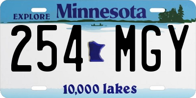 MN license plate 254MGY