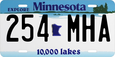 MN license plate 254MHA