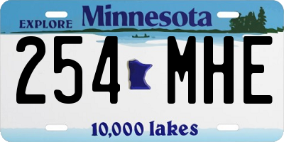 MN license plate 254MHE