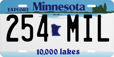 MN license plate 254MIL