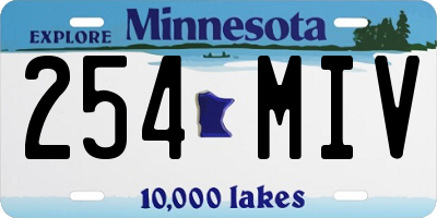 MN license plate 254MIV