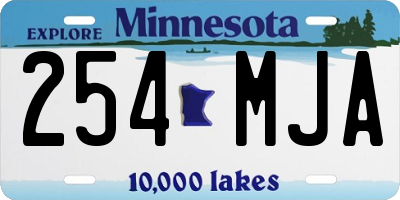 MN license plate 254MJA