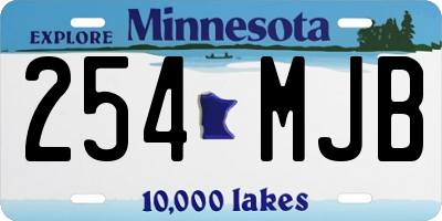 MN license plate 254MJB