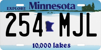 MN license plate 254MJL