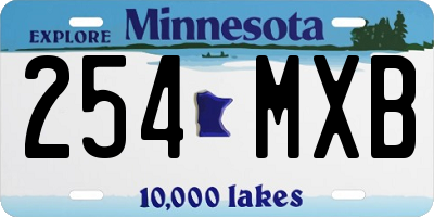 MN license plate 254MXB