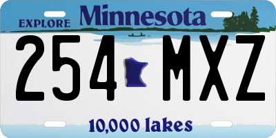 MN license plate 254MXZ