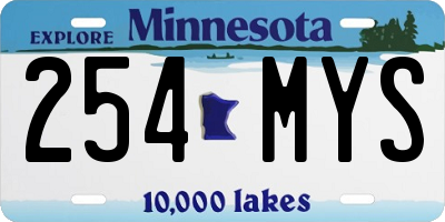 MN license plate 254MYS