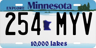MN license plate 254MYV